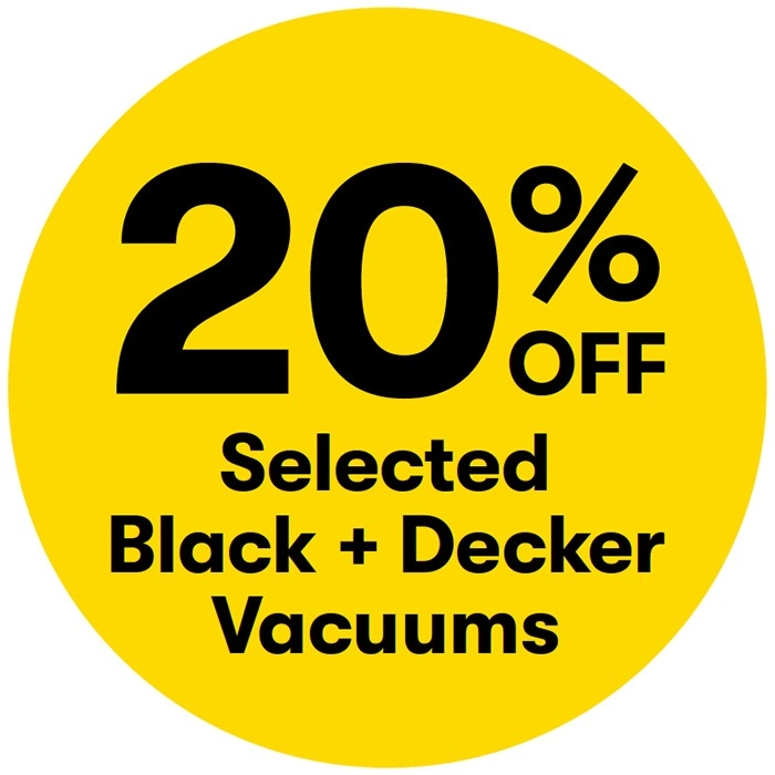 20% off Selected Black + Decker Vacuums