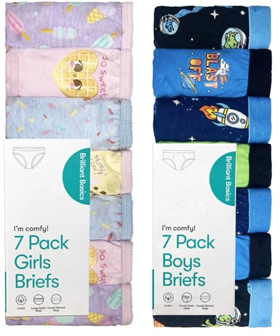 Brilliant Basics Kids 7-Pack Briefs