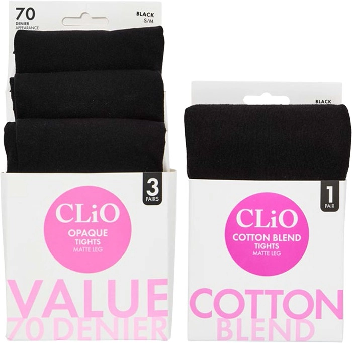 Clio Cotton Blend Tights or 3-Pack Opaque 70 Denier Tights