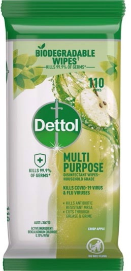 Dettol 110-Pack Disinfectant Wipes^ - Crisp Apple