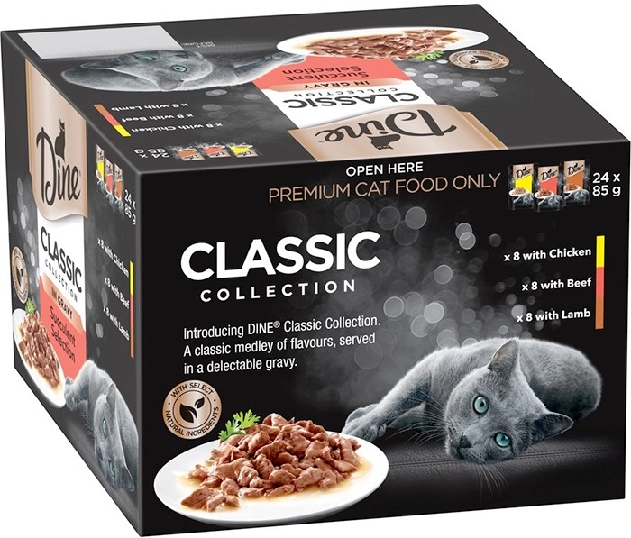 Dine 24-Pack Classic Collection Wet Cat Food Pouch Varieties 85g