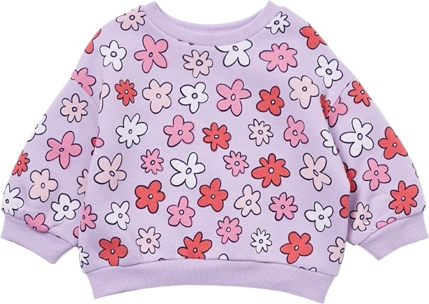 Dymples Printed Fleece Sweater - Lilac