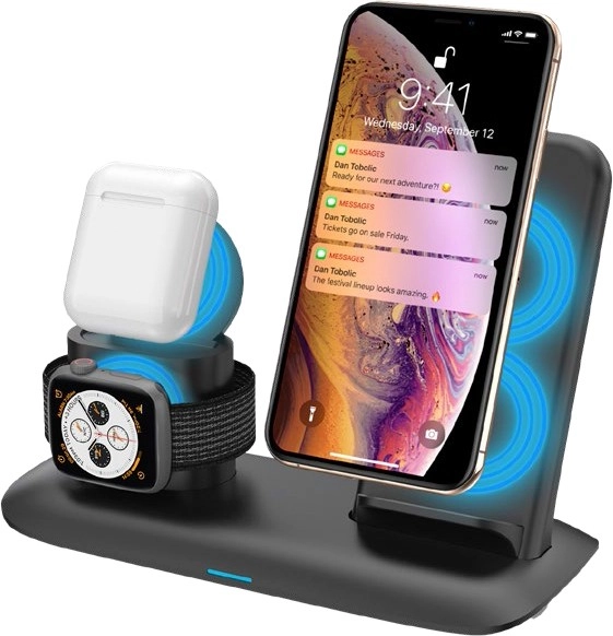 EKO 4-In-1 Wireless Charging Dock - Black