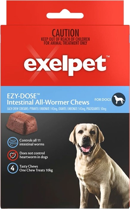 Exelpet 4-Pack Ezy-Dose Intestinal All-Wormer Chews For Dogs