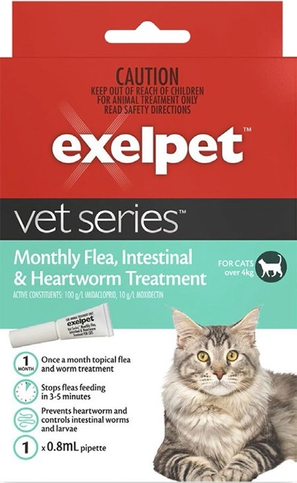 Exelpet Vet Series Monthly Flea and Worms Treatment for Cats