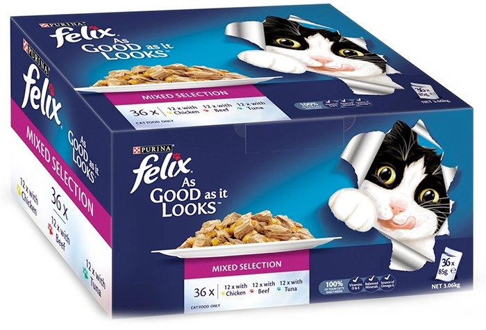 Felix 36-Pack As Good As It Looks Wet Cat Food Pouch Varieties 85g