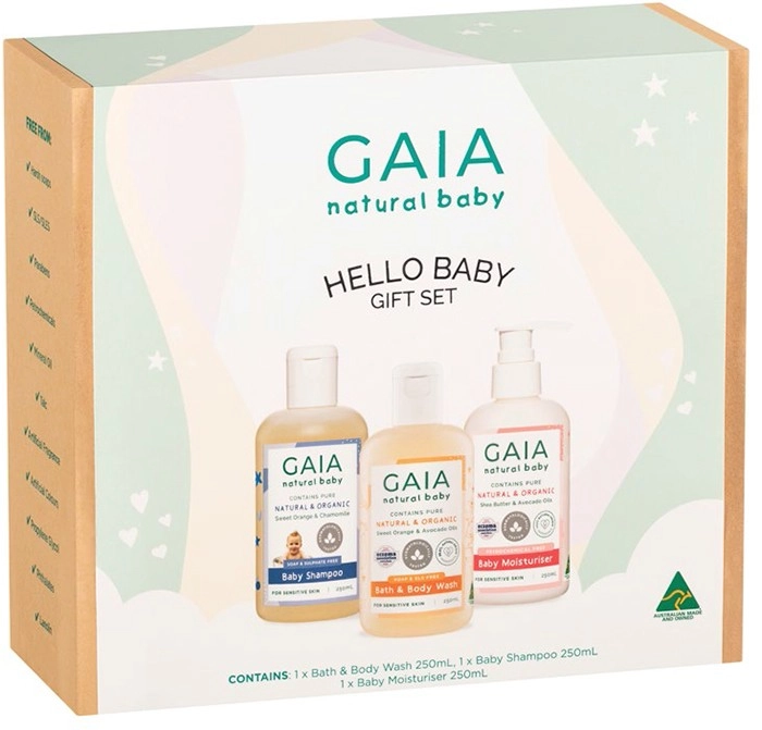 Gaia Natural Baby Hello Baby Gift Set 3 x 250ml