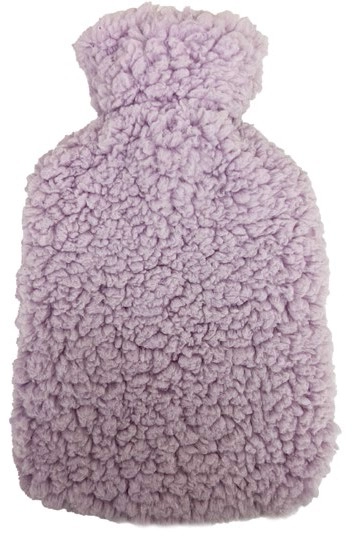 Hot Water Bottle with Cover - Lilac Sherpa 700ml