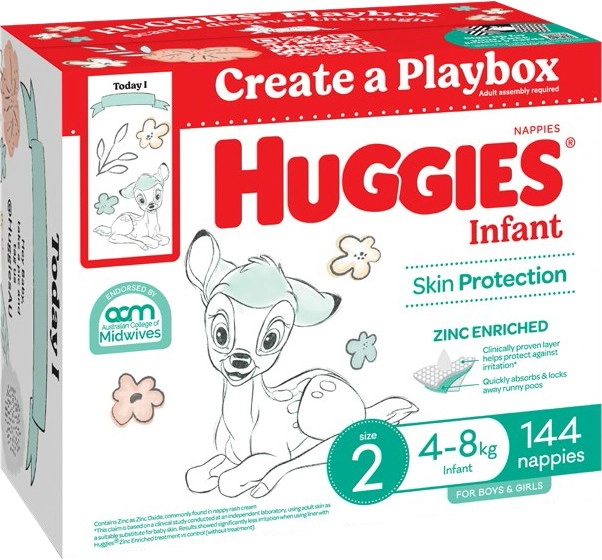 Huggies 144-Pack Infant Nappies Size 2 4-8kg