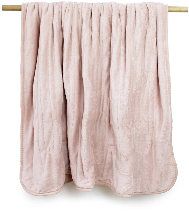 Jason Plain Plush Heated Throw 130x160cm - Blush