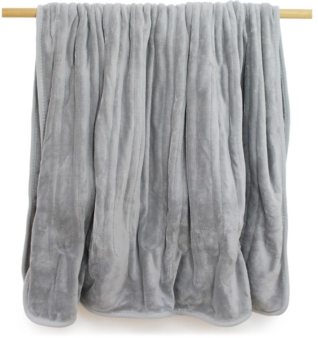 Jason Plain Plush Heated Throw 130x160cm - Grey