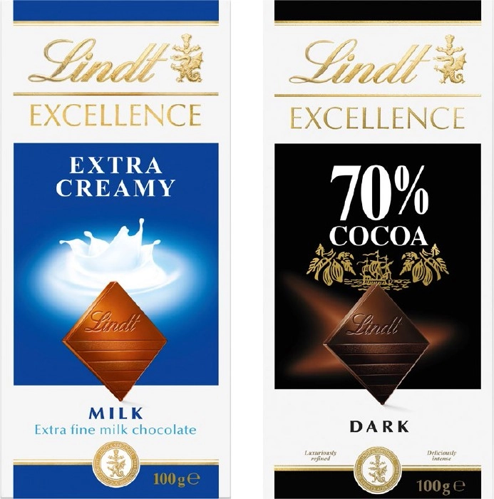 Lindt Excellence Blocks 100g