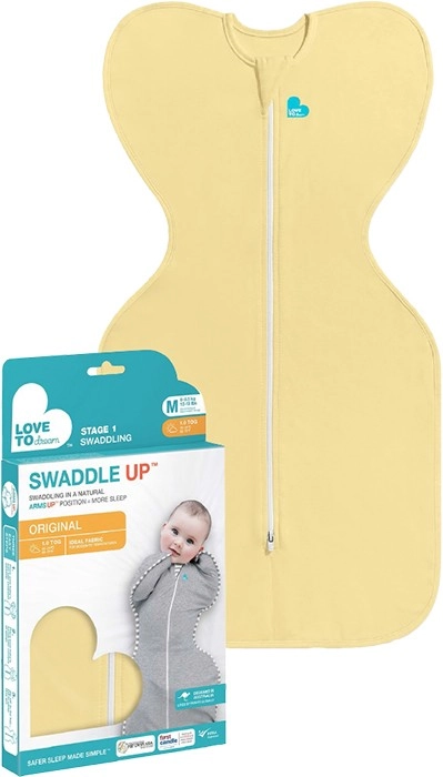 Love to Dream 1 TOG Swaddle Up - Yellow or Coral Sizes Newborn, S, M