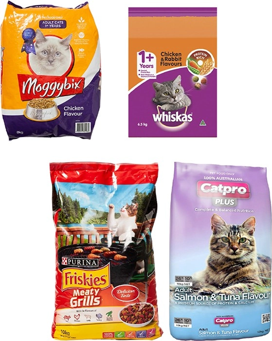 Moggybix, Whiskas, Purina, Catpro