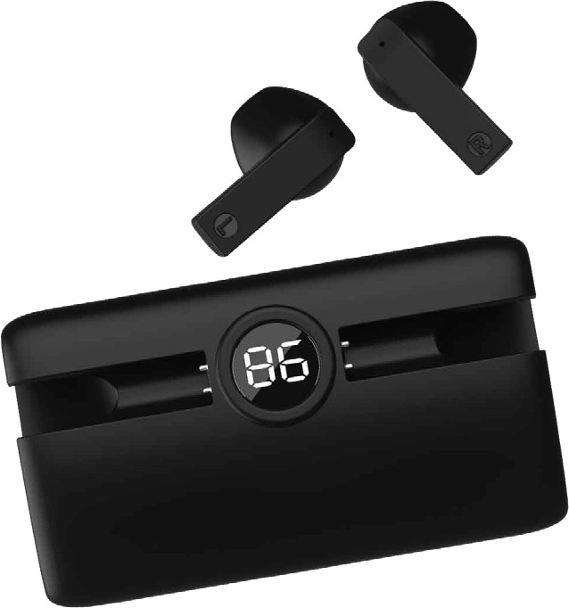 NEW Laser TWS Earbuds with Powerbank Charging Case - Black