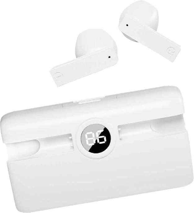 NEW Laser TWS Earbuds with Powerbank Charging Case - White