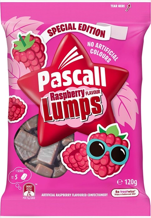 NEW Pascall Choc Coated Medium Bag 120g - Raspberry