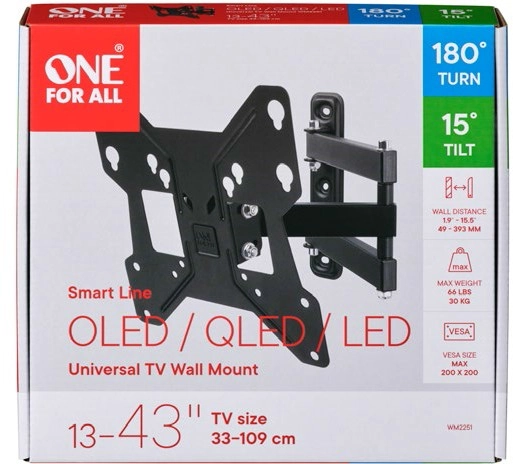 One For All 13-43-Inch Full Motion TV Wall Mount