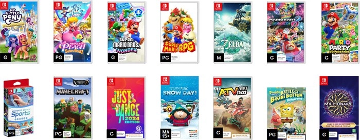 Selected Nintendo Switch Games