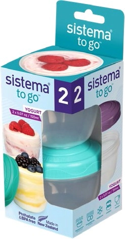 Sistema 2-Pack To Go Yogurt Snack Container