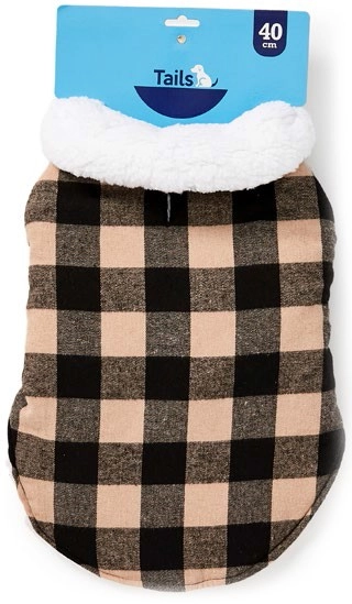 Tails Pet Jacket Plaid 30cm - Black/French Oak