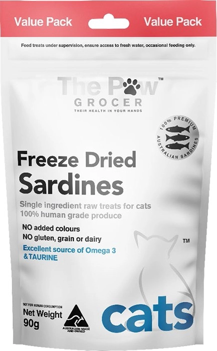 The Paw Grocer Freeze Dried Sardines Cat Treats 90g