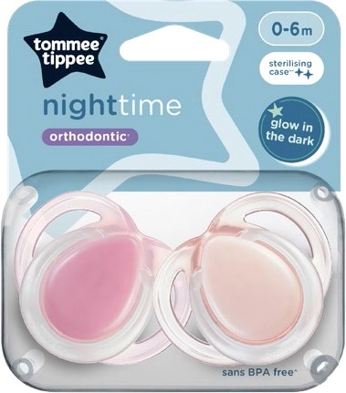 Tommee Tippee 2-Pack Night Soother 0-6m