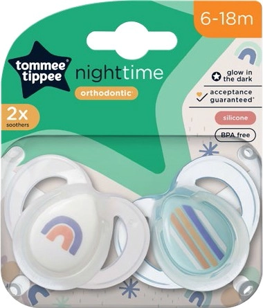 Tommee Tippee 2-Pack Night Soother 6-18m