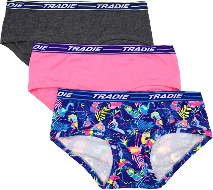 Tradie Women’s 3-Pack Boyleg Briefs - Multi