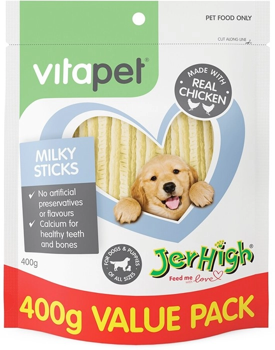 VitaPet JerHigh Milky Stick Dog Treats 400g