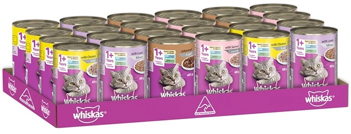 Whiskas 24-Pack Wet Cat Food Can Varieties 400g