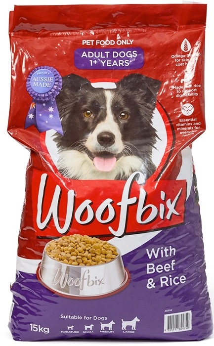 Woofbix Beef & Rice Dry Dog Food 15kg