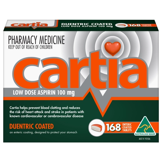 Cartia Low Dose Aspirin 168 tablets