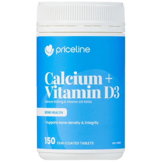 Priceline Calcium + Vitamin D3 150 tablets