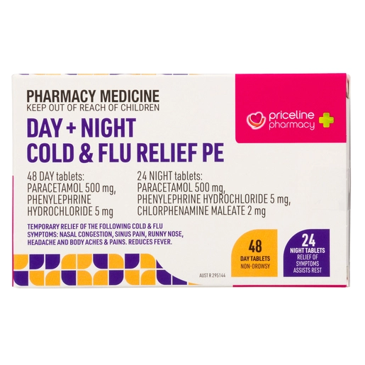 Priceline Day + Night Cold & Flu Relief PE 72 tablets