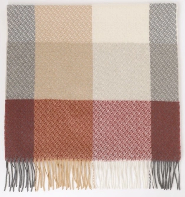 Basque Cashmink Check Scarf - Blush