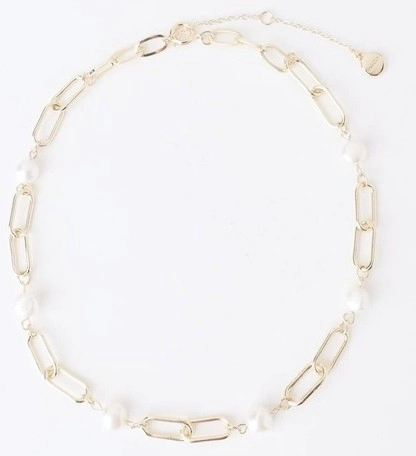 Basque Chain Links and Pearl Necklace