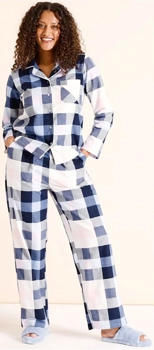 Soho Flannelette PJ Set - Blue Check