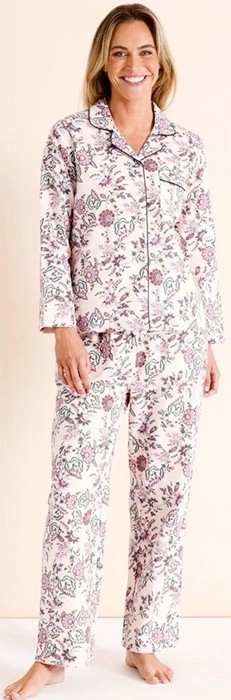 Soho Flannelette PJ Set - Ecru