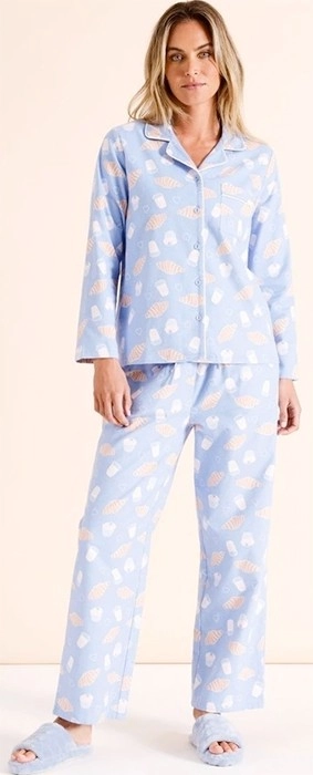 Soho Flannelette PJ Set - Light Blue