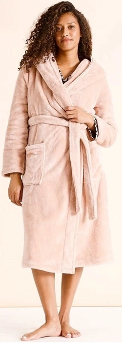 Soho Fleece Long Robe - Rose Dust