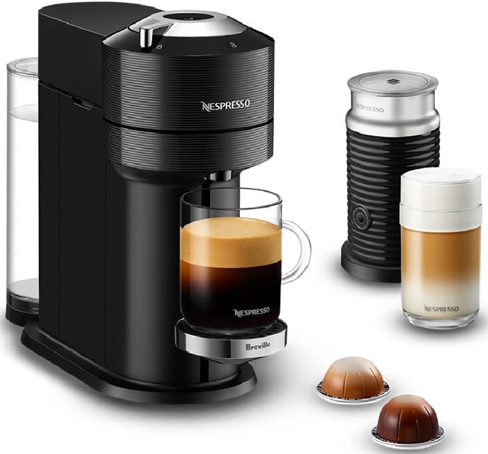 Nespresso by Breville Vertuo Next Premium Capsule Coffee Machine Bundle # in Black