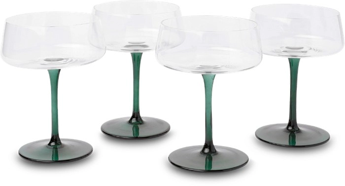 Vue Jordan Martini Glass in Dark Green Set of 4