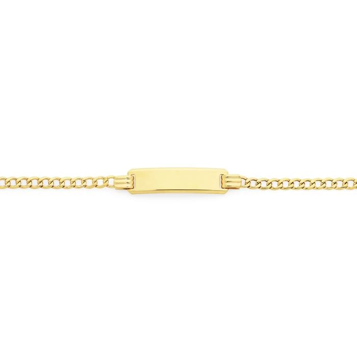 9ct Gold 15cm Hollow Curb ID Bracelet