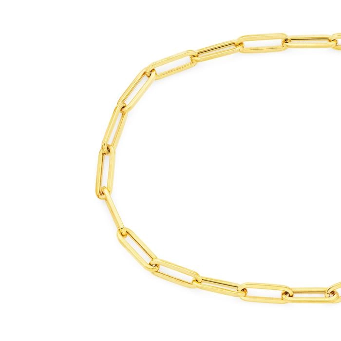 9ct Gold 19cm Hollow Paperclip Bracelet