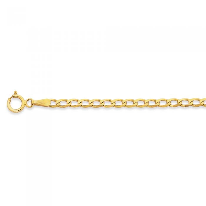 9ct Gold 19cm Solid Curb Bracelet