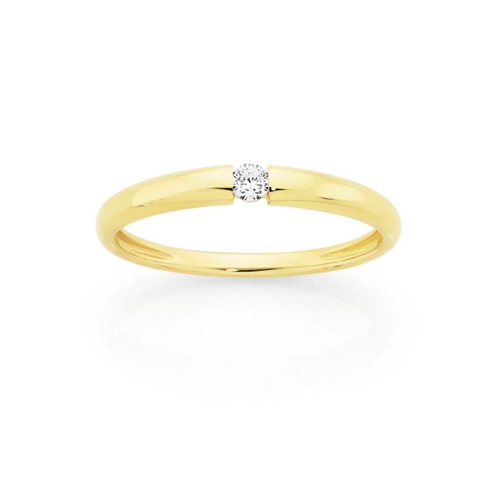 9ct Gold Cubic Zirconia Band