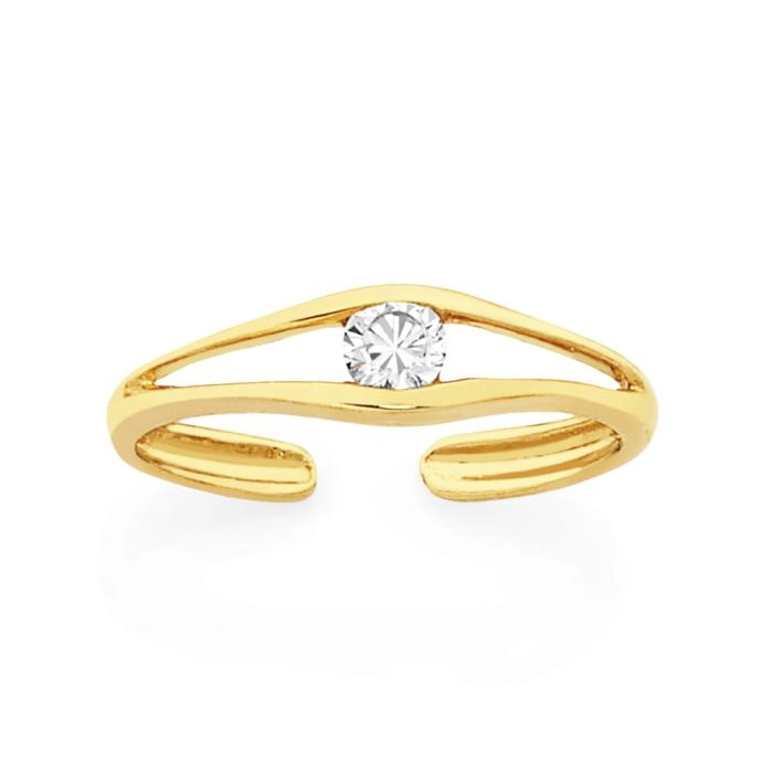 9ct Gold Cubic Zirconia Toe Ring