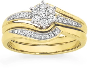 9ct Gold Diamond Bridal Set