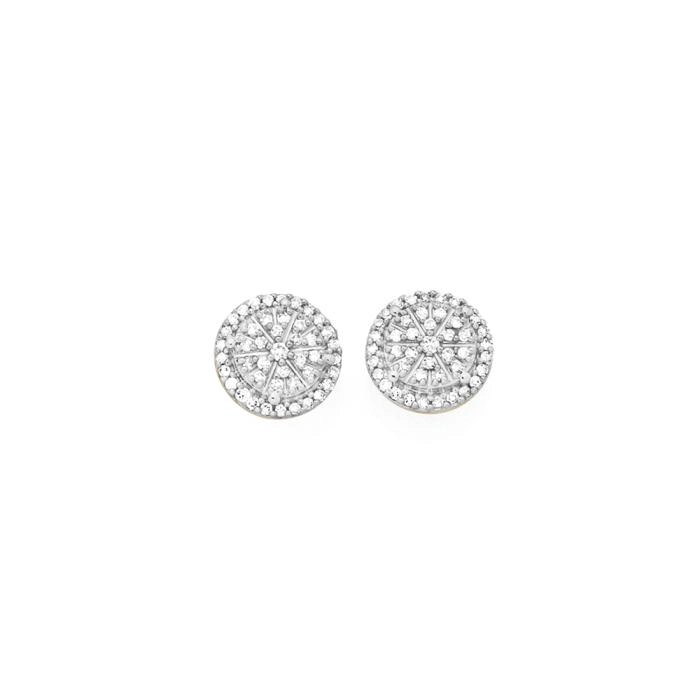 9ct Gold Diamond Cluster Stud Earrings